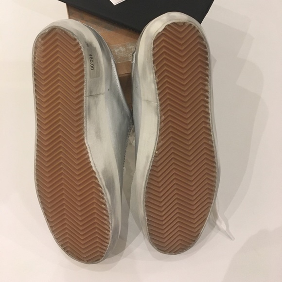 Golden Goose Halleystar Sneaker Silver Leather NIB - Picture 6 of 9